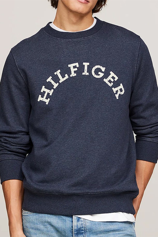 TOMMY HILFIGER - 스웨트셔츠 - 타미힐피거 남성 Hilfiger 아치 로고 맨투맨 Navy