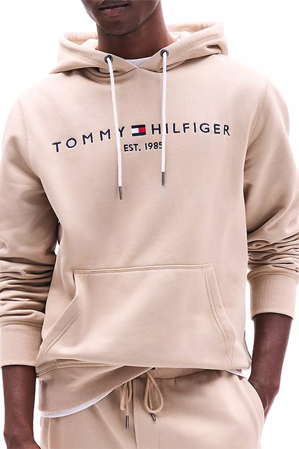 TOMMY HILFIGER - 스웨트셔츠 - 타미힐피거 남성 Tommy 로고 후드티 Beige