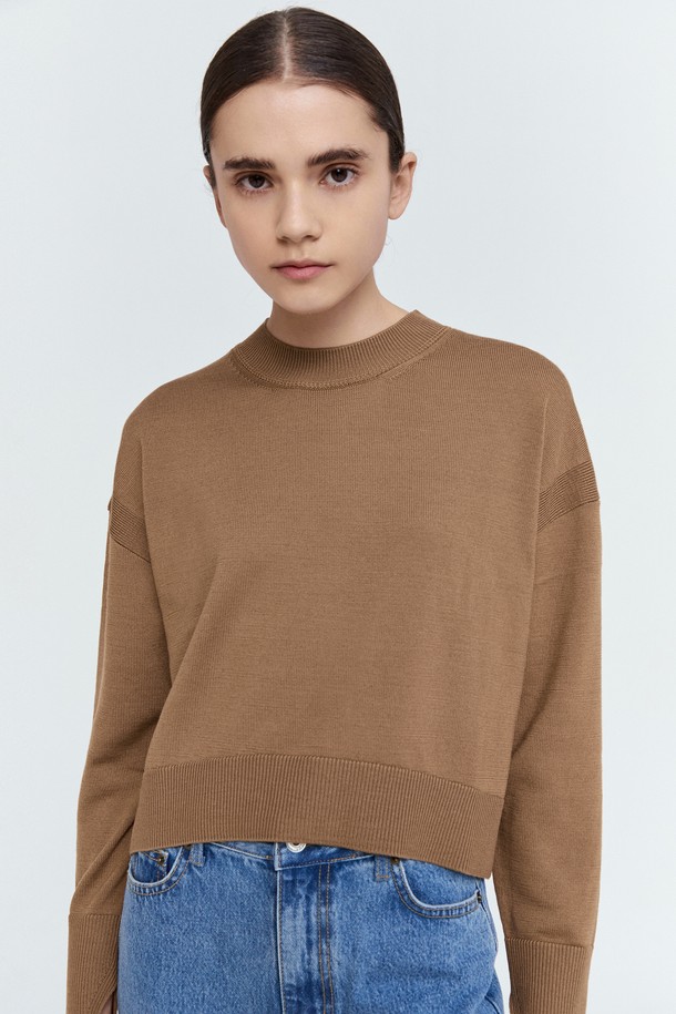 pelote - 스웨터 - Crew Neck Unbal Wool Knitwear