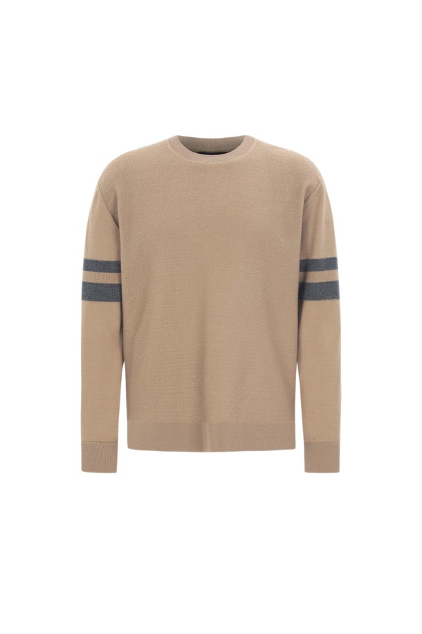 pelote - 스웨터 - Line Coloring Crew Neck Wool Knit