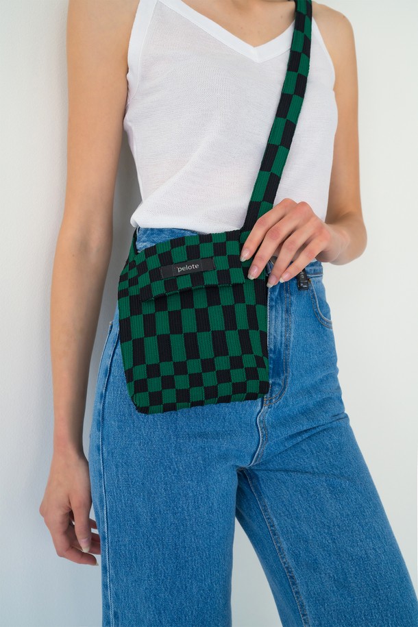 pelote - 크로스백 - Checker Knit Cross Bag (S)