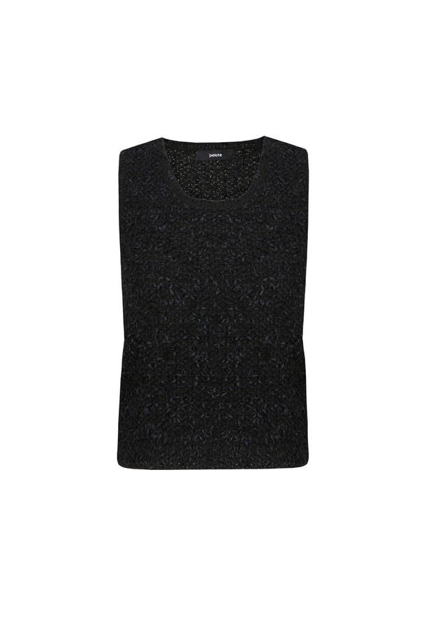 pelote - 민소매티셔츠 - Paper U Neck Sleeveless Knit