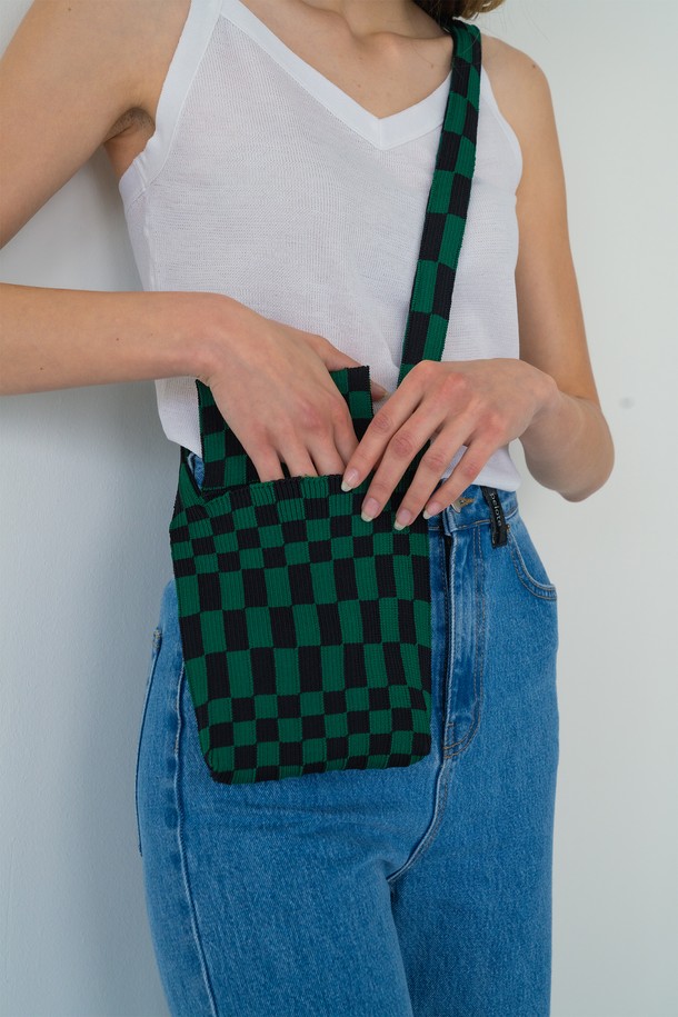 pelote - 크로스백 - Checker Knit Cross Bag (S)