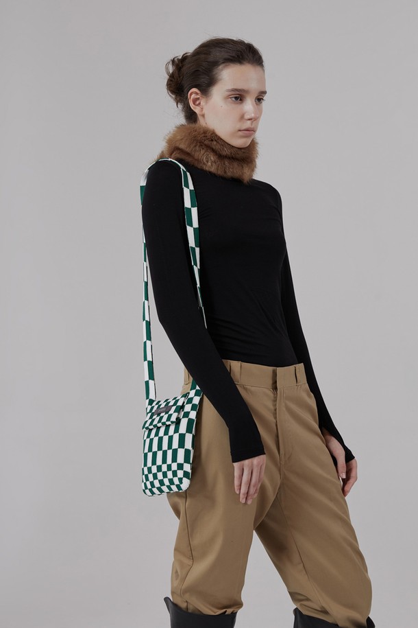 pelote - 크로스백 - Checker Knit Cross Bag (S)