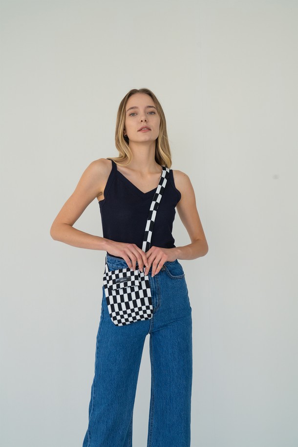 pelote - 크로스백 - Checker Knit Cross Bag (S)