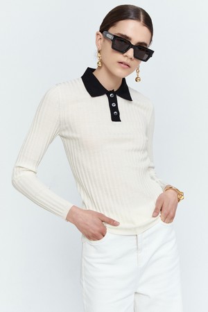 Slim Collar Wool Knit