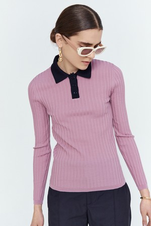 Slim Collar Wool Knit