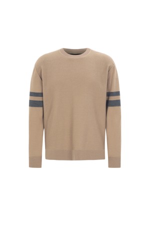 Line Coloring Crew Neck Wool Knit