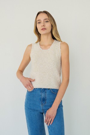 Paper U Neck Sleeveless Knit