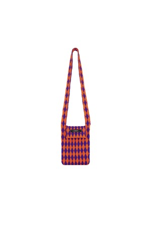 Diamonds Check Knit Cross Bag (S/Purple Mix)