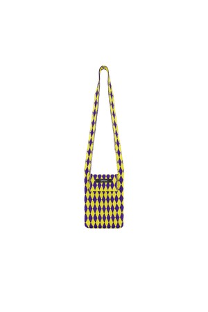 Diamonds Check Knit Cross Bag (S/Purple Mix)