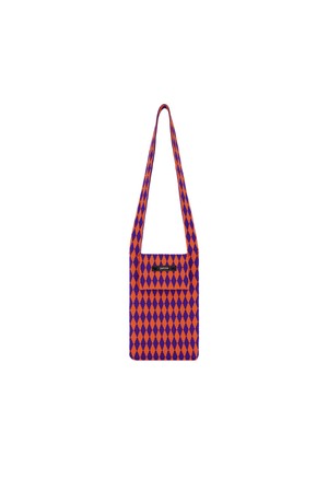 Diamonds Check Knit Cross Bag (L/Purple Mix)