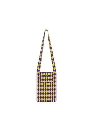 Diamonds Check Knit Cross Bag (L/Purple Mix)