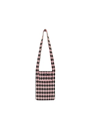 Diamonds Check Knit Cross Bag (L/Pink Mix)