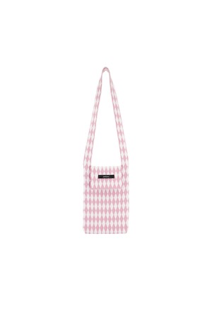 Diamonds Check Knit Cross Bag (L/Pink Mix)