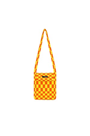 Checkerboard Knit Cross Bag (L)