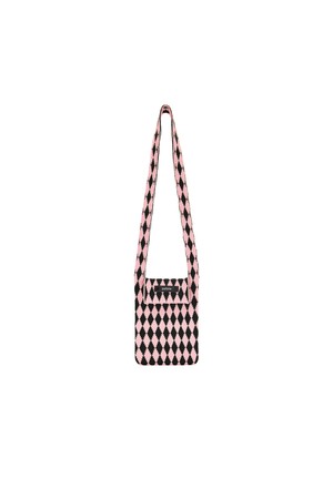 Diamonds Check Knit Cross Bag (S/Pink Mix)