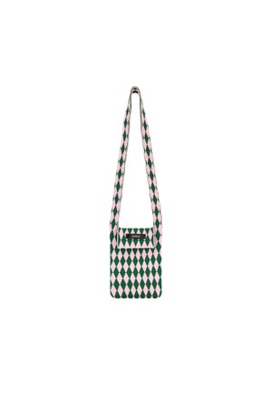 Diamonds Check Knit Cross Bag (S/Pink Mix)