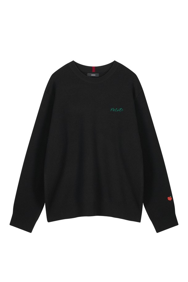 pelote - 긴소매 티셔츠 - [man] apple embroidery basic fit knitwear