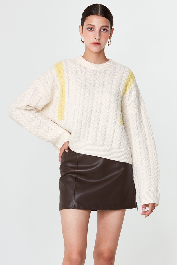 pelote - 스웨터 - Signature Line Crop Cashmere Knit