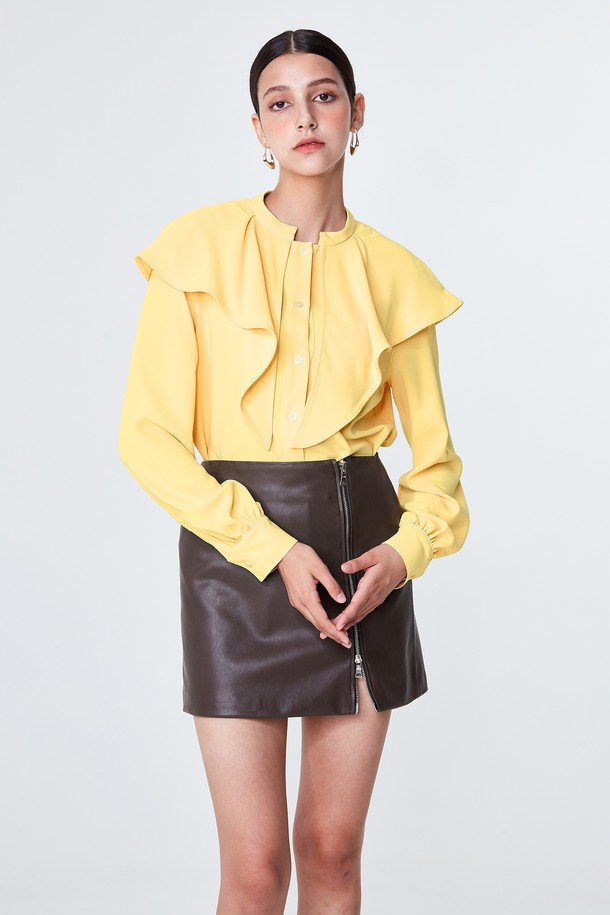 pelote - 블라우스 - Ruffle Cape blouse