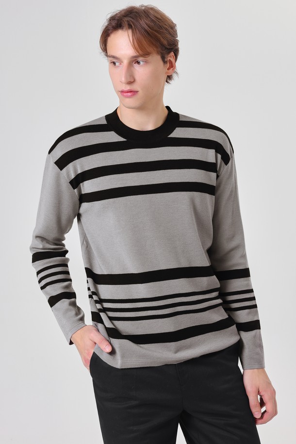 pelote - 스웨터 - Stripe Crewneck Wool Knit