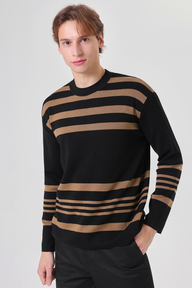 pelote - 스웨터 - Stripe Crewneck Wool Knit