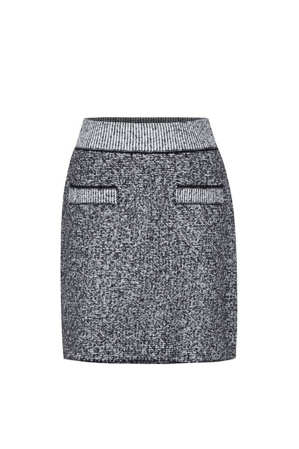 pelote - 미디스커트 - Tweed Wool H-Skirt