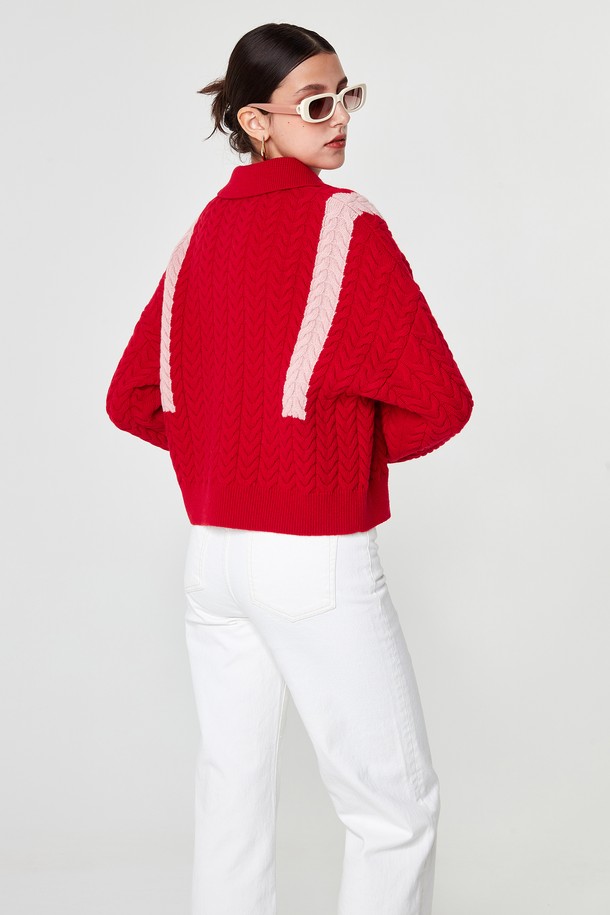 pelote - 가디건 - Signature Line Cashmere Crop Cardigan