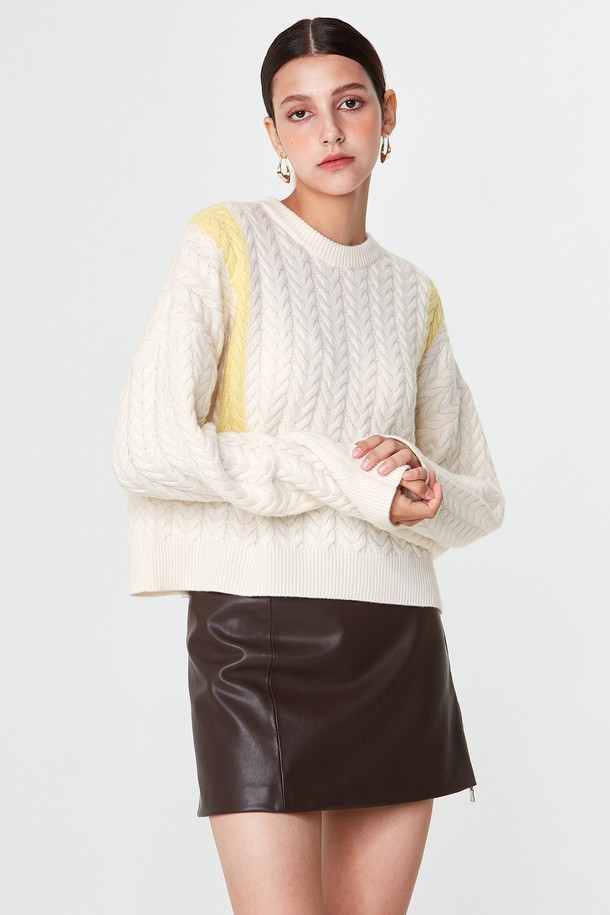 pelote - 스웨터 - Signature Line Crop Cashmere Knit