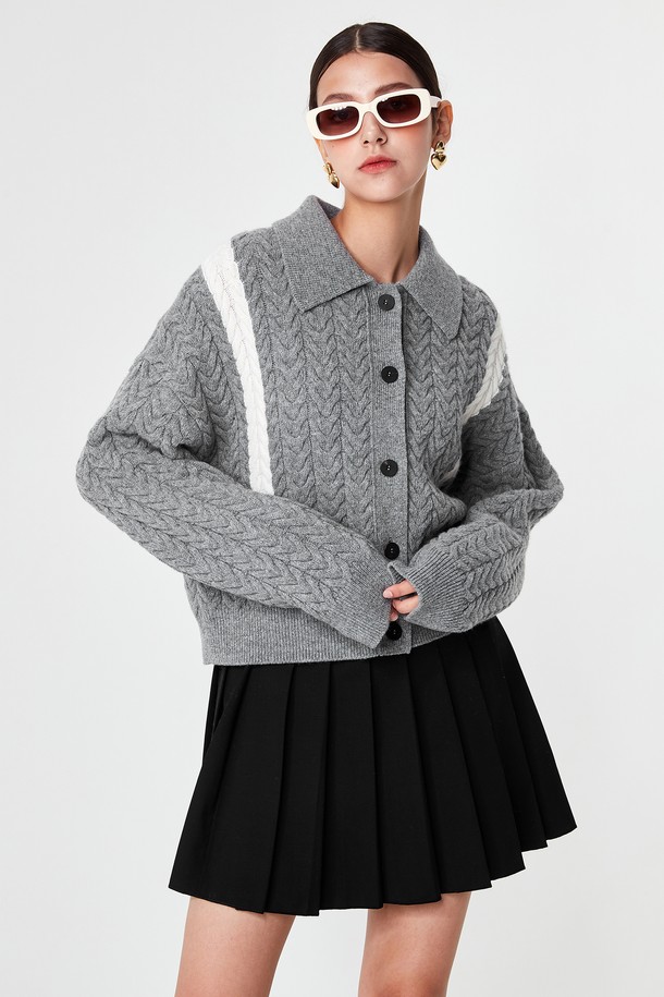 pelote - 미니스커트 - Pleats Wool Mini Skirt