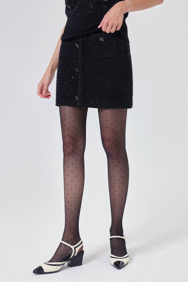 pelote - 미니스커트 - Spangle Wool Knit Skirt