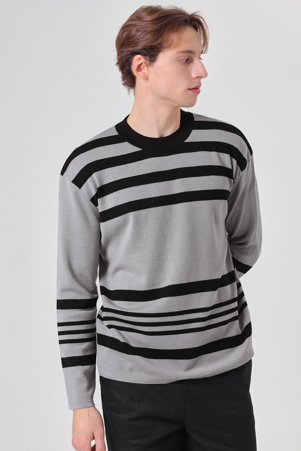 pelote - 스웨터 - Stripe Crewneck Wool Knit