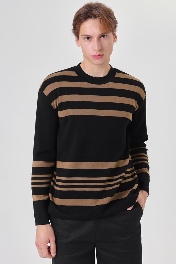 pelote - 스웨터 - Stripe Crewneck Wool Knit