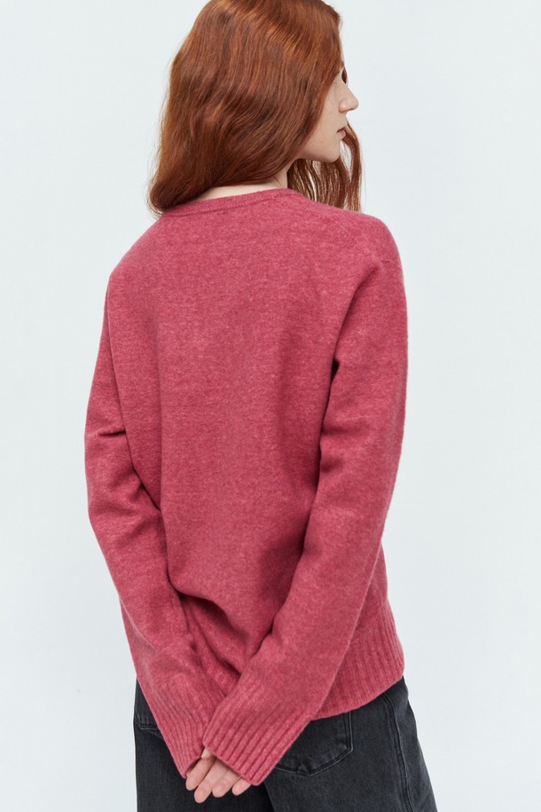 pelote - 스웨터 - Whole Garment V-neck Wool Knit