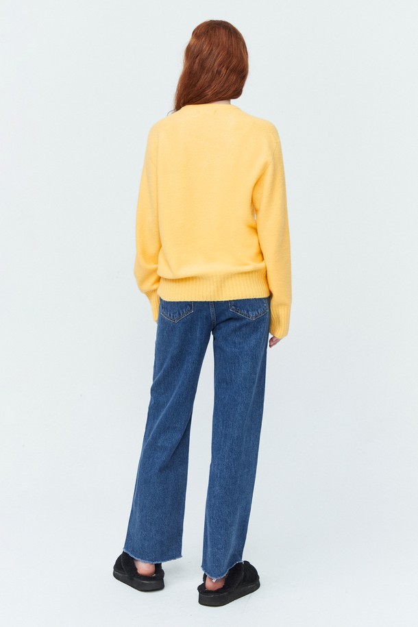 pelote - 스웨터 - Whole Garment V-neck Wool Knit