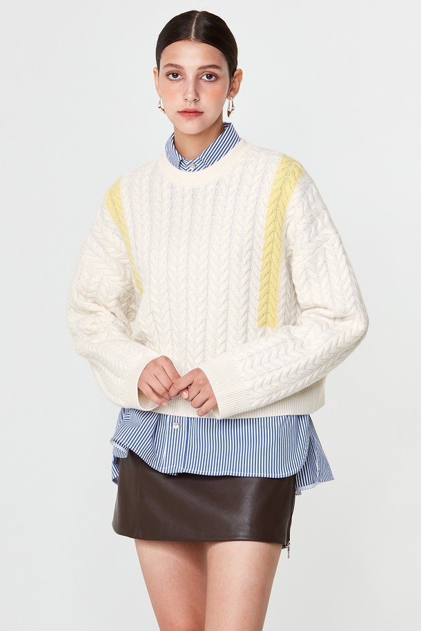 pelote - 스웨터 - Signature Line Crop Cashmere Knit