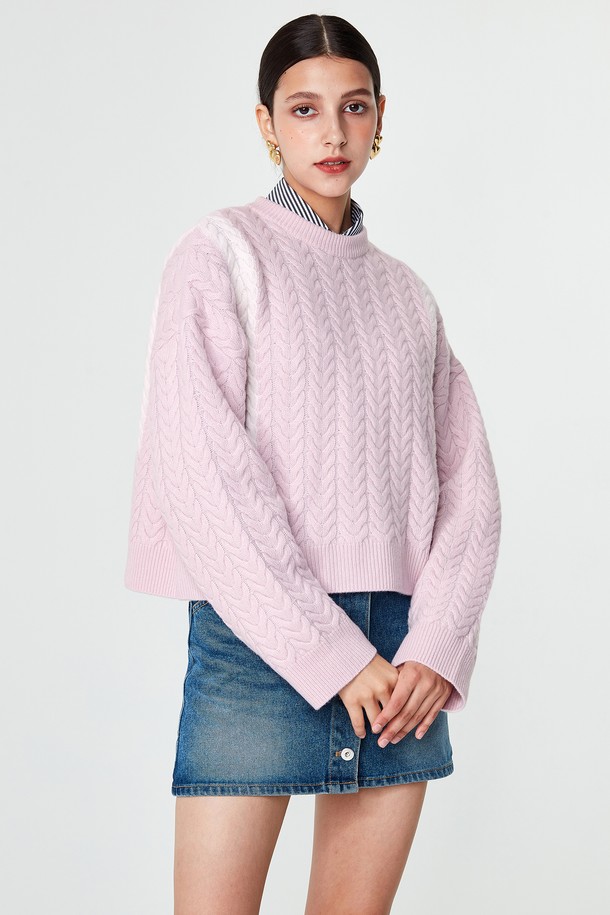 pelote - 스웨터 - Signature Line Crop Cashmere Knit