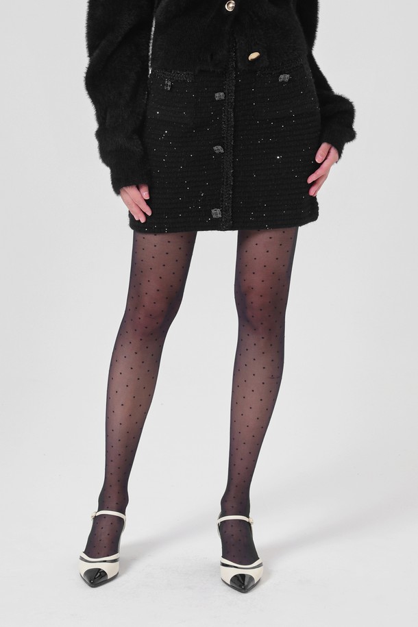 pelote - 미니스커트 - Spangle Wool Knit Skirt