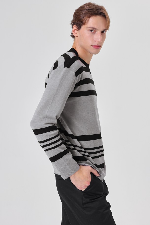 pelote - 스웨터 - Stripe Crewneck Wool Knit