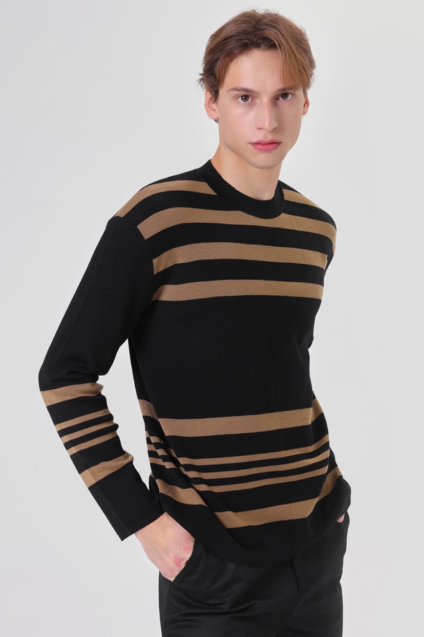 pelote - 스웨터 - Stripe Crewneck Wool Knit