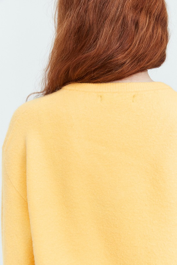 pelote - 스웨터 - Whole Garment V-neck Wool Knit