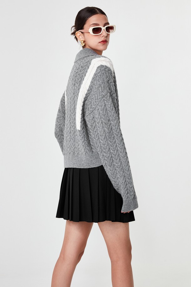 pelote - 가디건 - Signature Line Cashmere Crop Cardigan