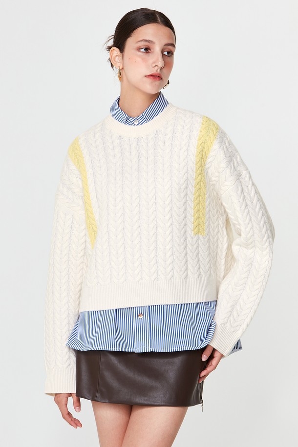 pelote - 스웨터 - Signature Line Crop Cashmere Knit