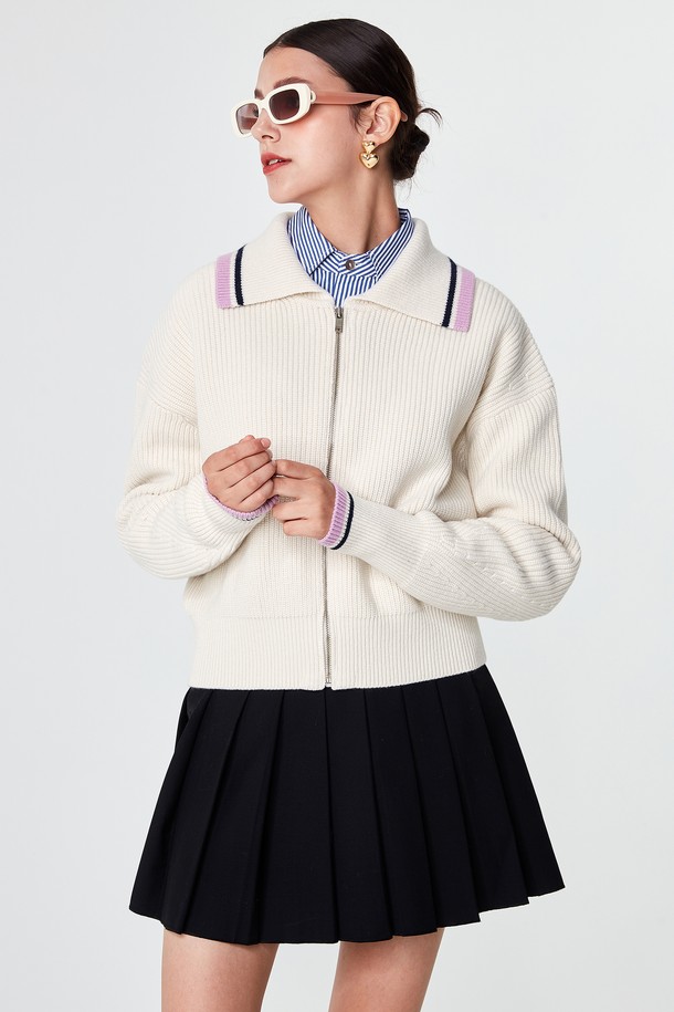 pelote - 미니스커트 - Pleats Wool Mini Skirt