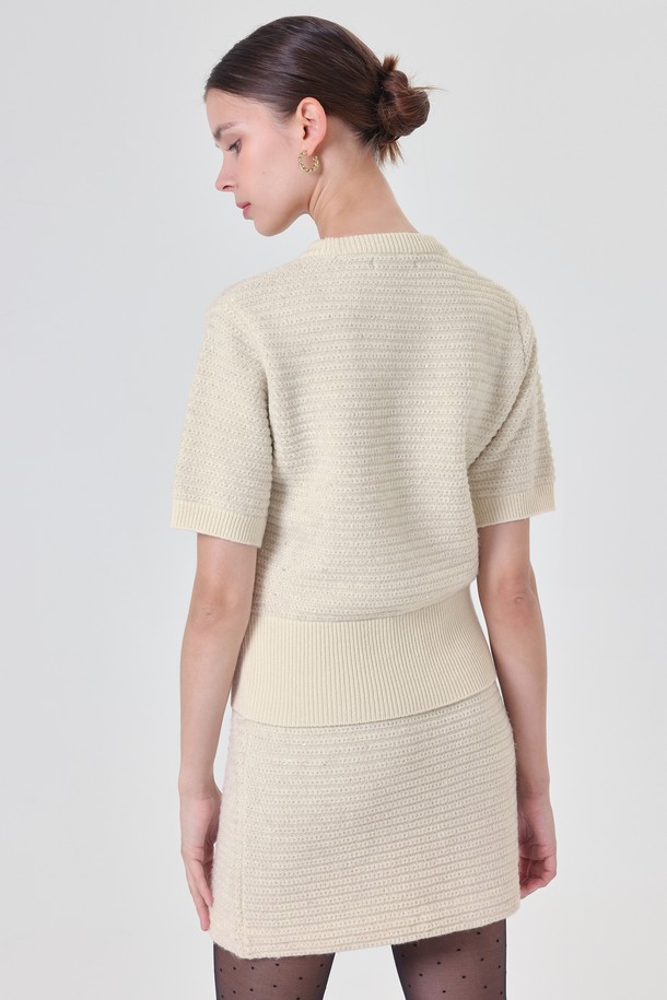 pelote - 스웨터 - Round Spangle Wool Knit