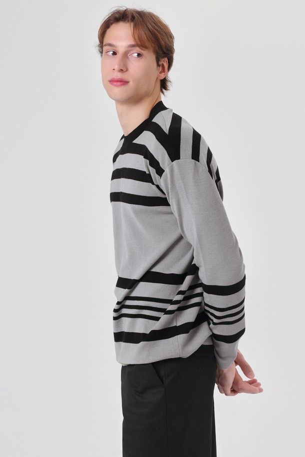 pelote - 스웨터 - Stripe Crewneck Wool Knit