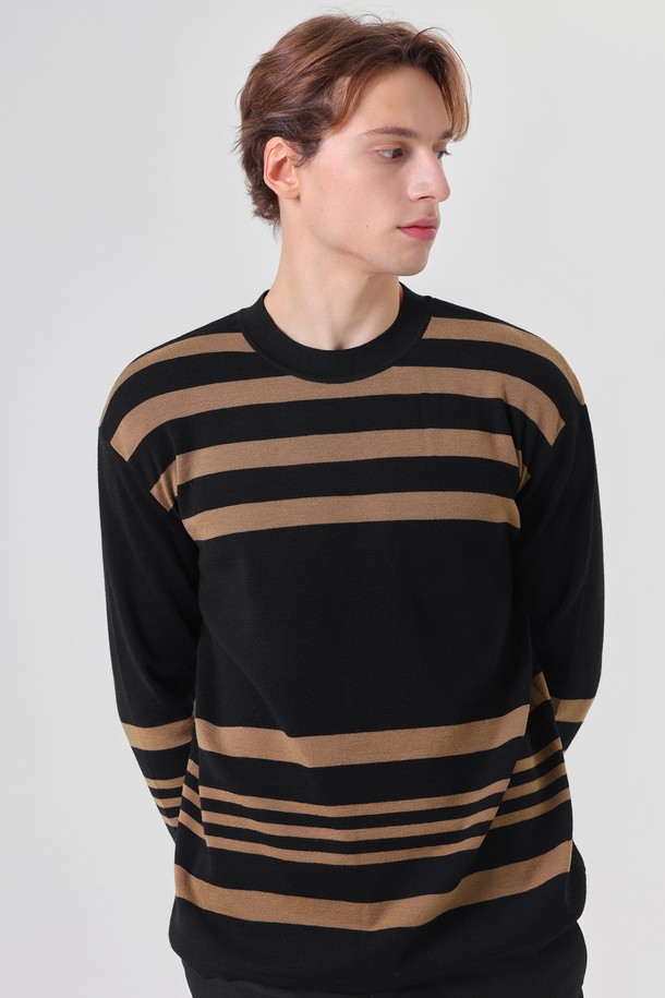 pelote - 스웨터 - Stripe Crewneck Wool Knit