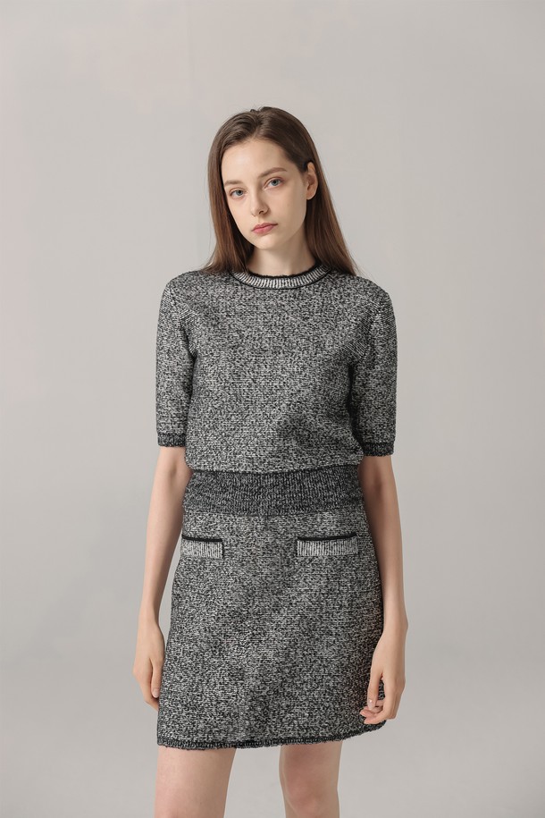 pelote - 미디스커트 - Tweed Wool H-Skirt