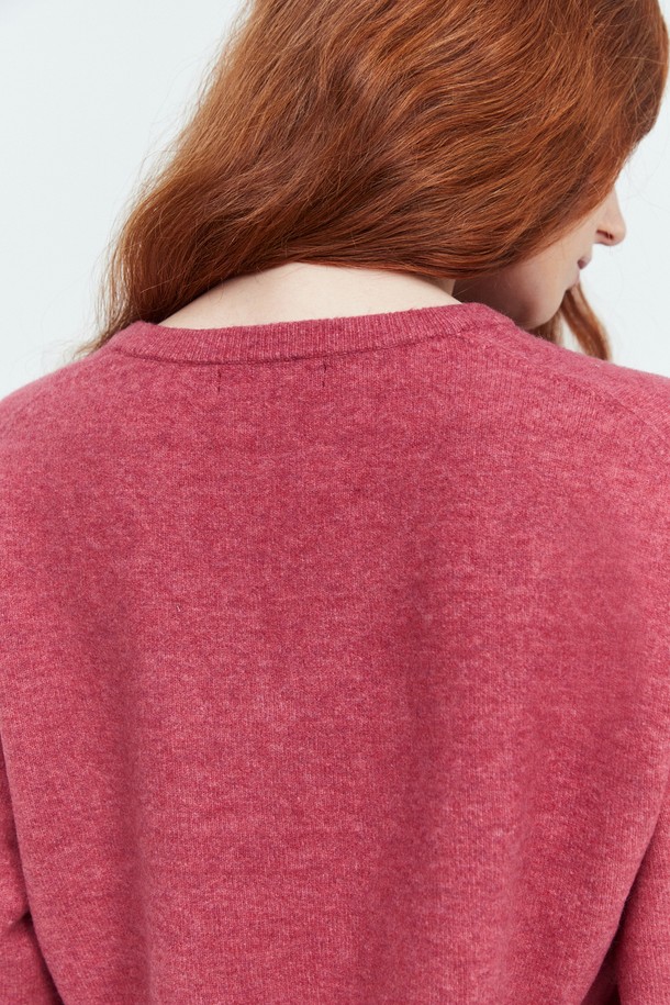 pelote - 스웨터 - Whole Garment V-neck Wool Knit